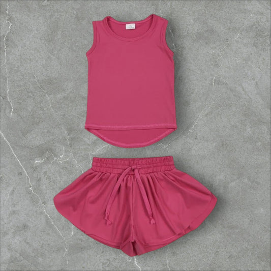 *PRE-ORDER* Dark Pink Athletic Shorts Set