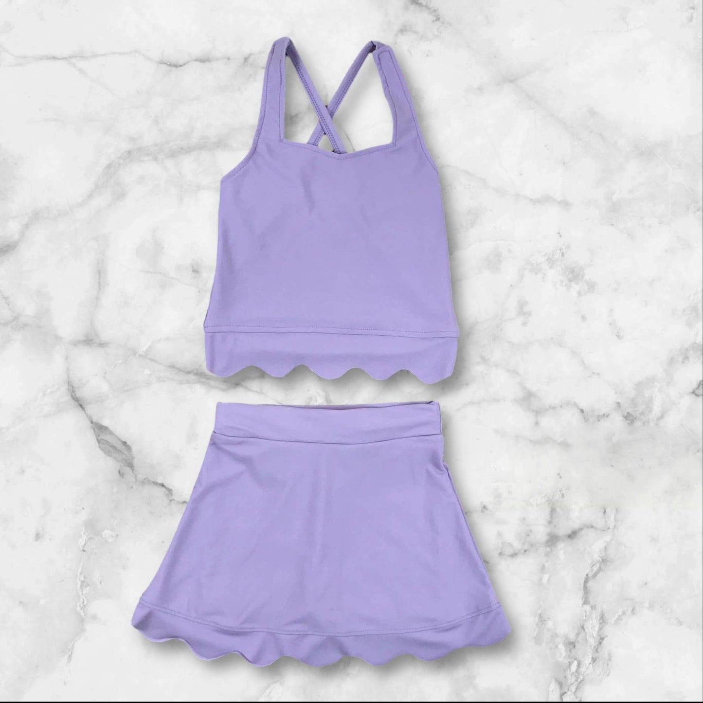 *PRE-ORDER* Purple Cross Back Athletic Skort Set