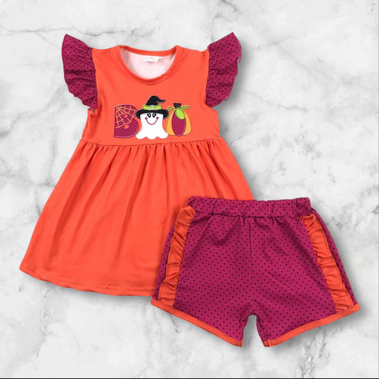 *Pre-Order* Halloween Boo Shorts Set