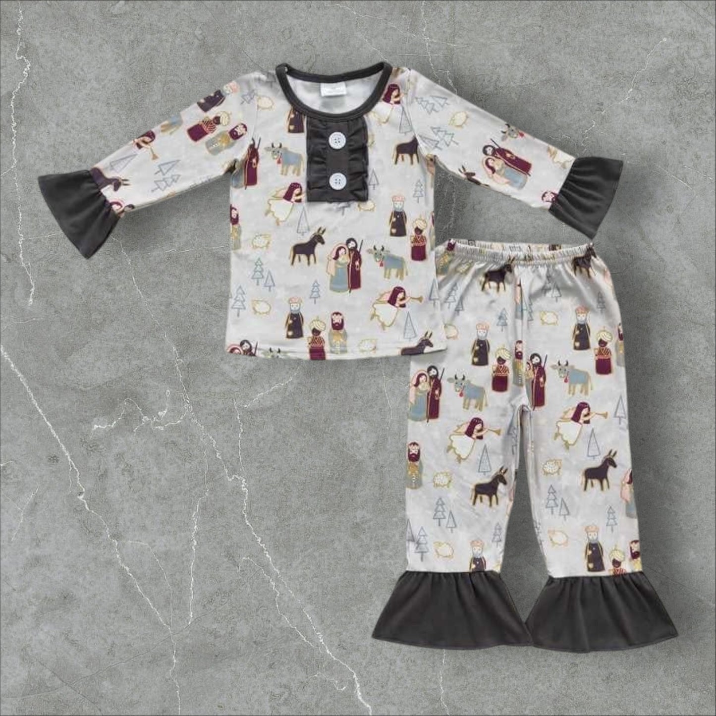 *PRE-ORDER* Christmas - Nativity Ruffle Lounge Set