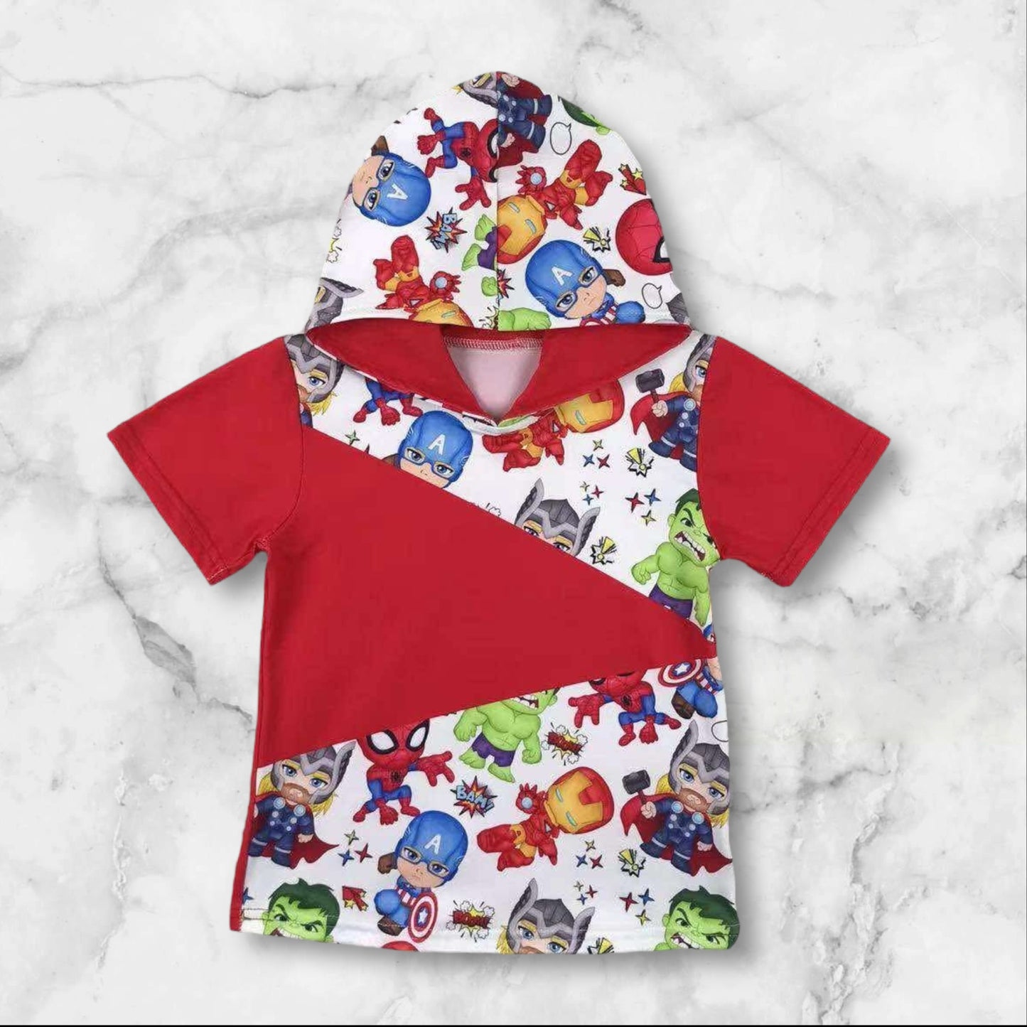 *PRE-ORDER* Superhero Color Block Hooded Tee