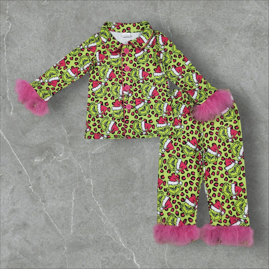 *PRE-ORDER* Christmas - Mean One Button Up Lounge Set