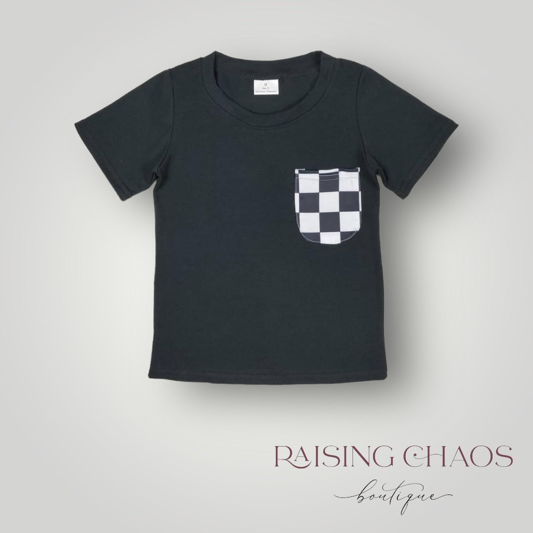 *PRE-ORDER* Black Checker Tee