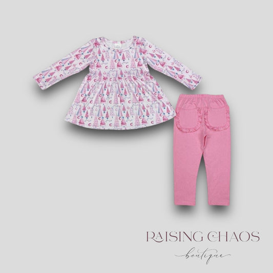 *PRE-ORDER* Winter - Pink Trees Pant Set