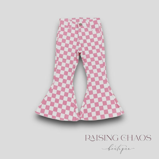 *Pre-Order* Checker Denim - Pink