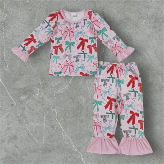 *PRE-ORDER* Christmas - Bows Ruffle Lounge Set