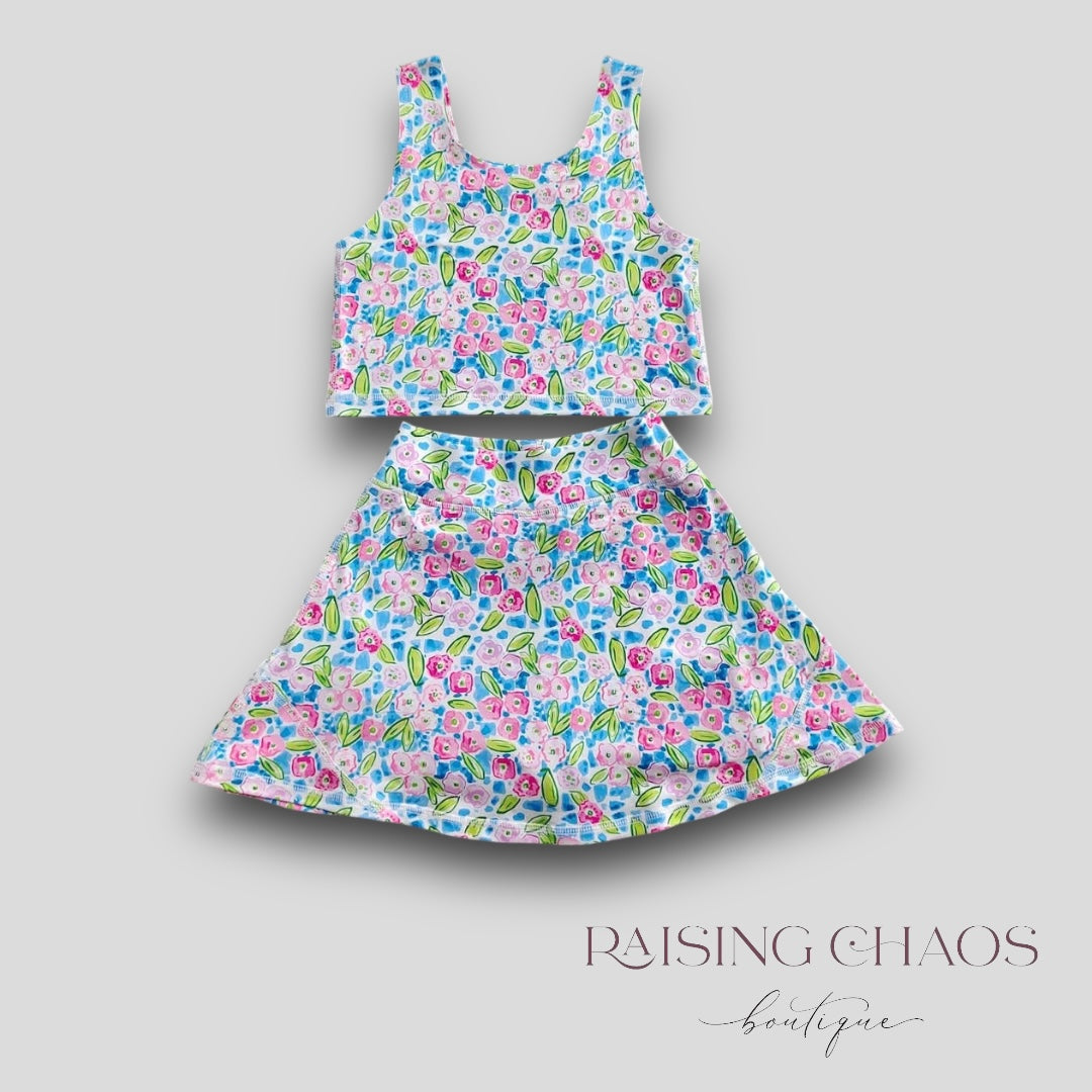 *Pre-Order* Floral Athletic Skort Set