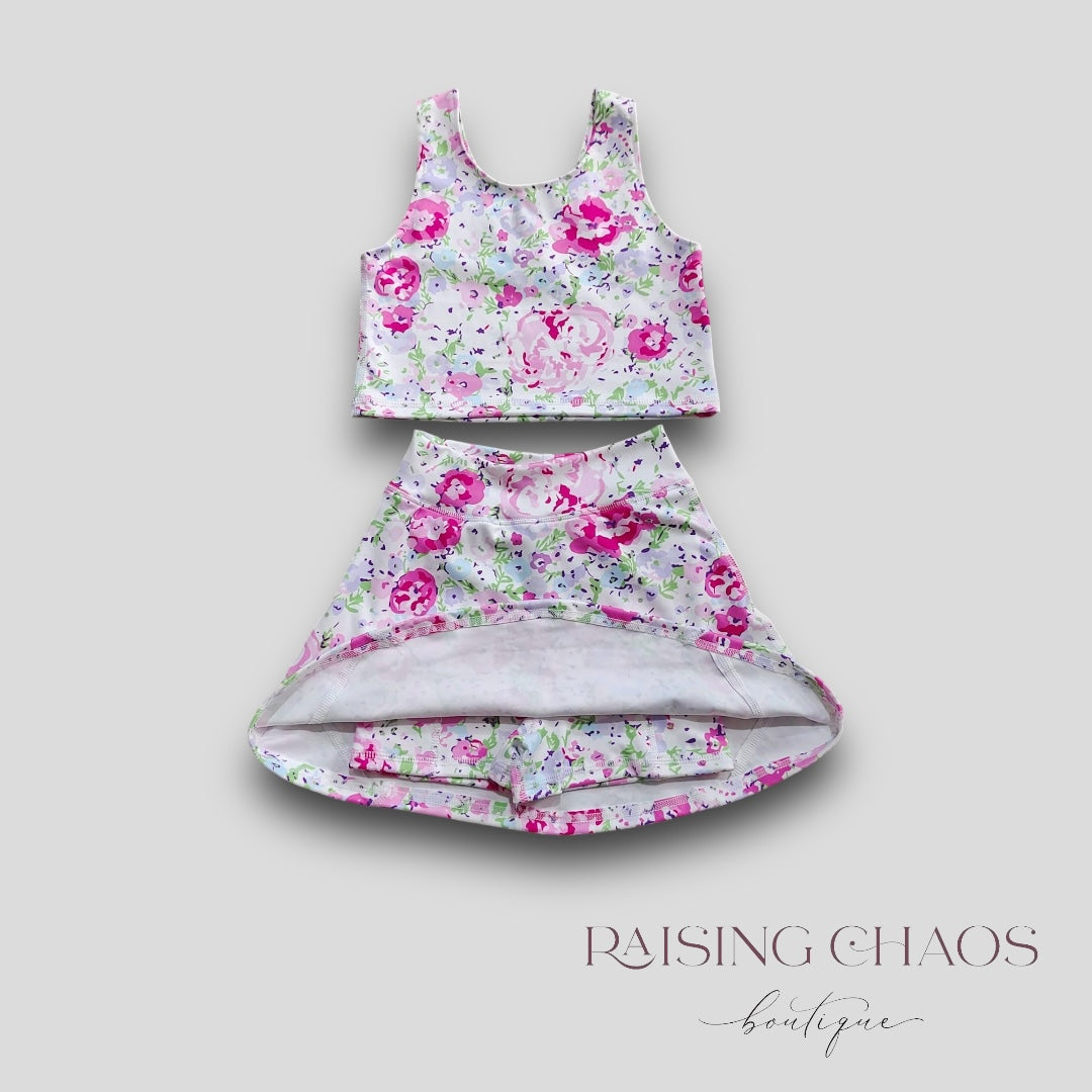 *Pre-Order* Floral Athletic Skort Set