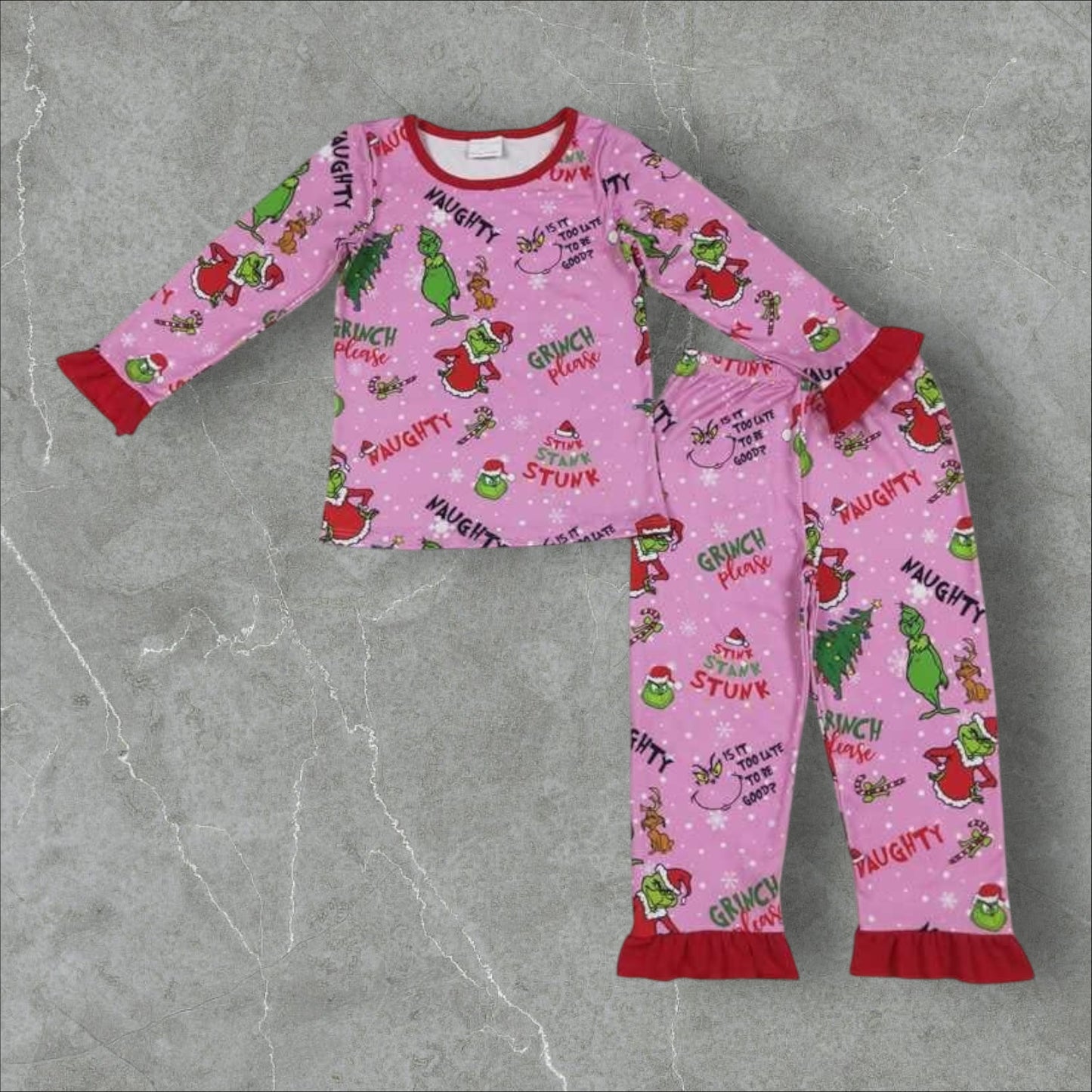 *PRE-ORDER* Christmas - Mean One Ruffle Lounge Set