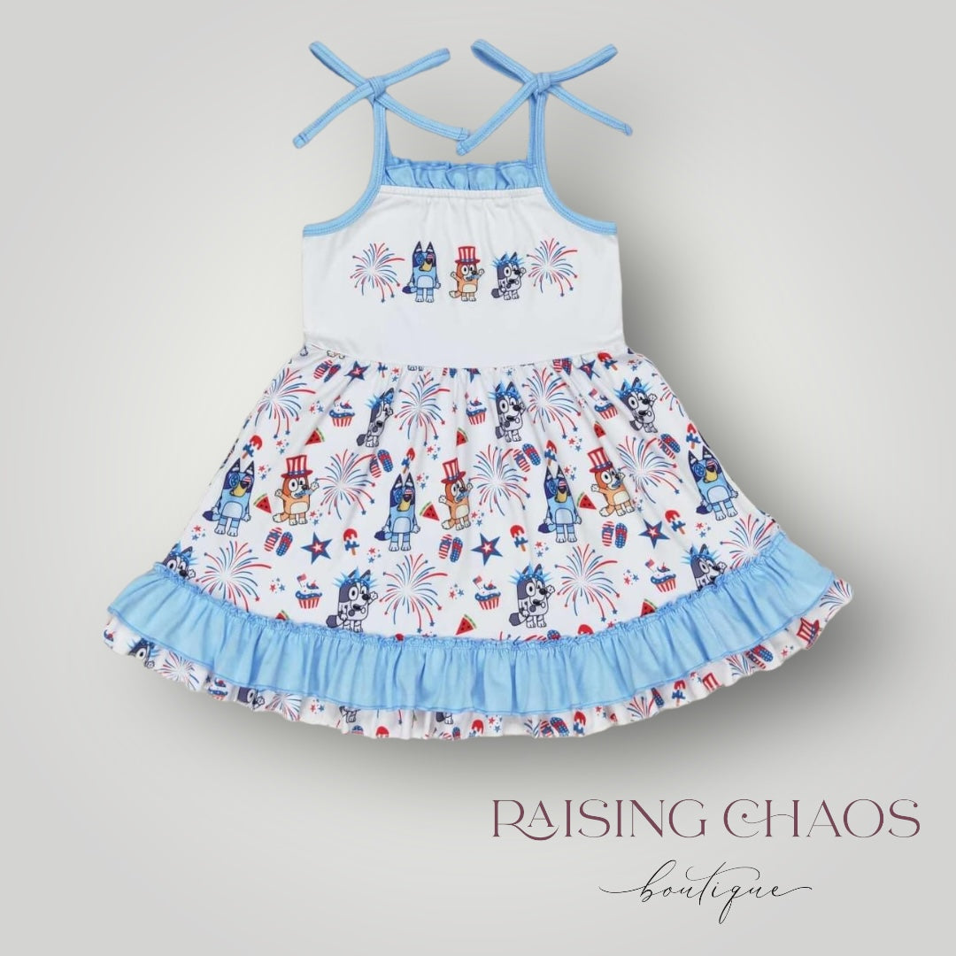 *PRE-ORDER* Patriotic Heeler Twirl Dress