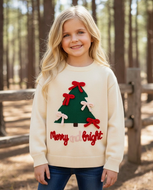 Merry & Bright Christmas Tree Knit Sweater