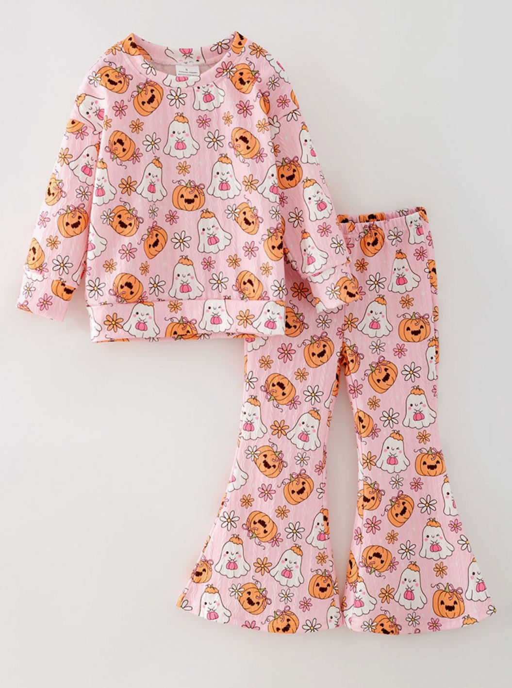 Pumpkin & Ghost Printed Girls 2 Piece Set