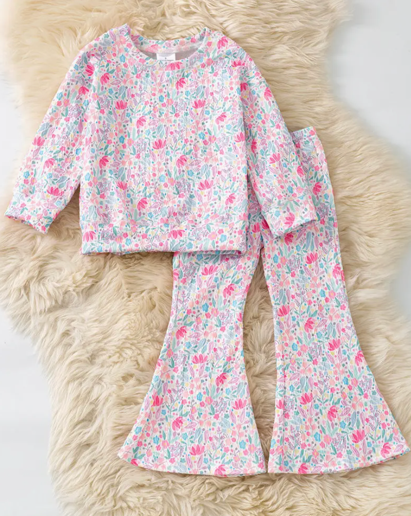 Floral Printed Girls 2 Piece Set