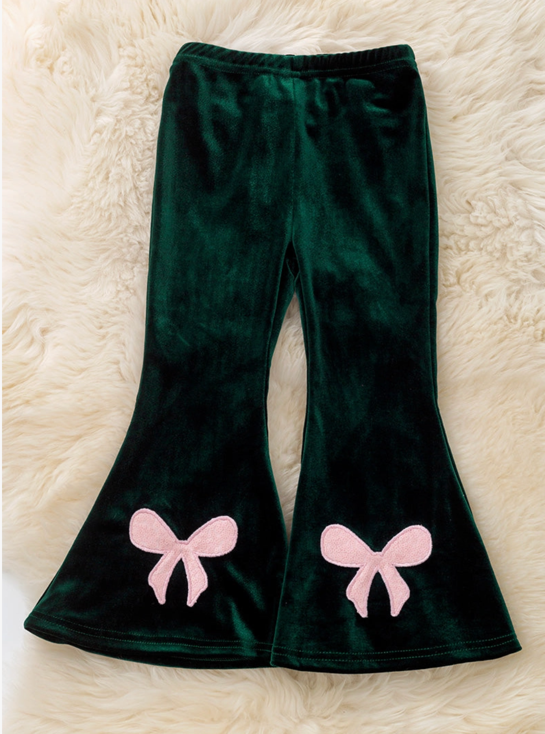 Green Faux Velvety Pants