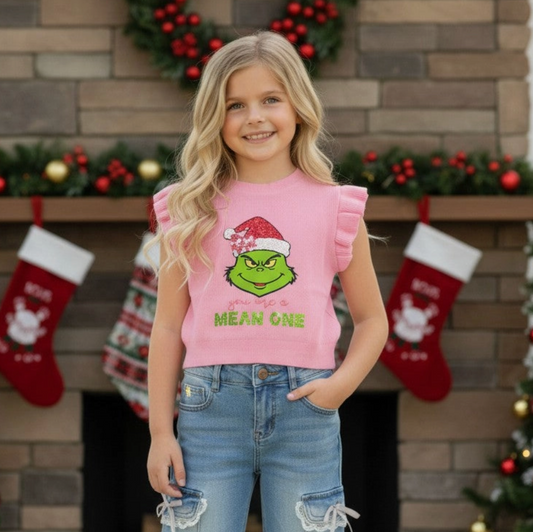 Lt Pink Christmas Character Applique