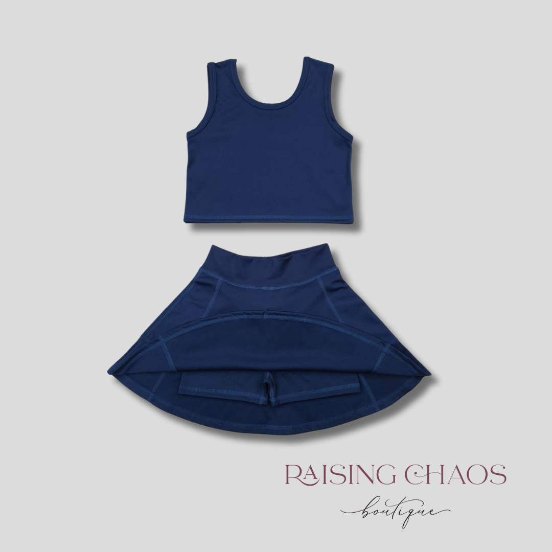 *PRE-ORDER* Navy Athletic Skort Set
