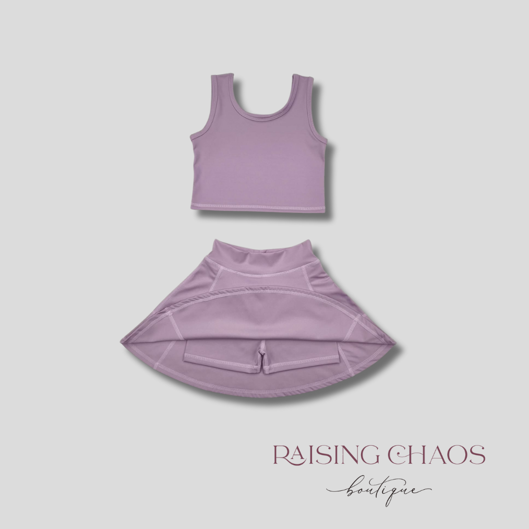 *PRE-ORDER* Purple Athletic Skort Set